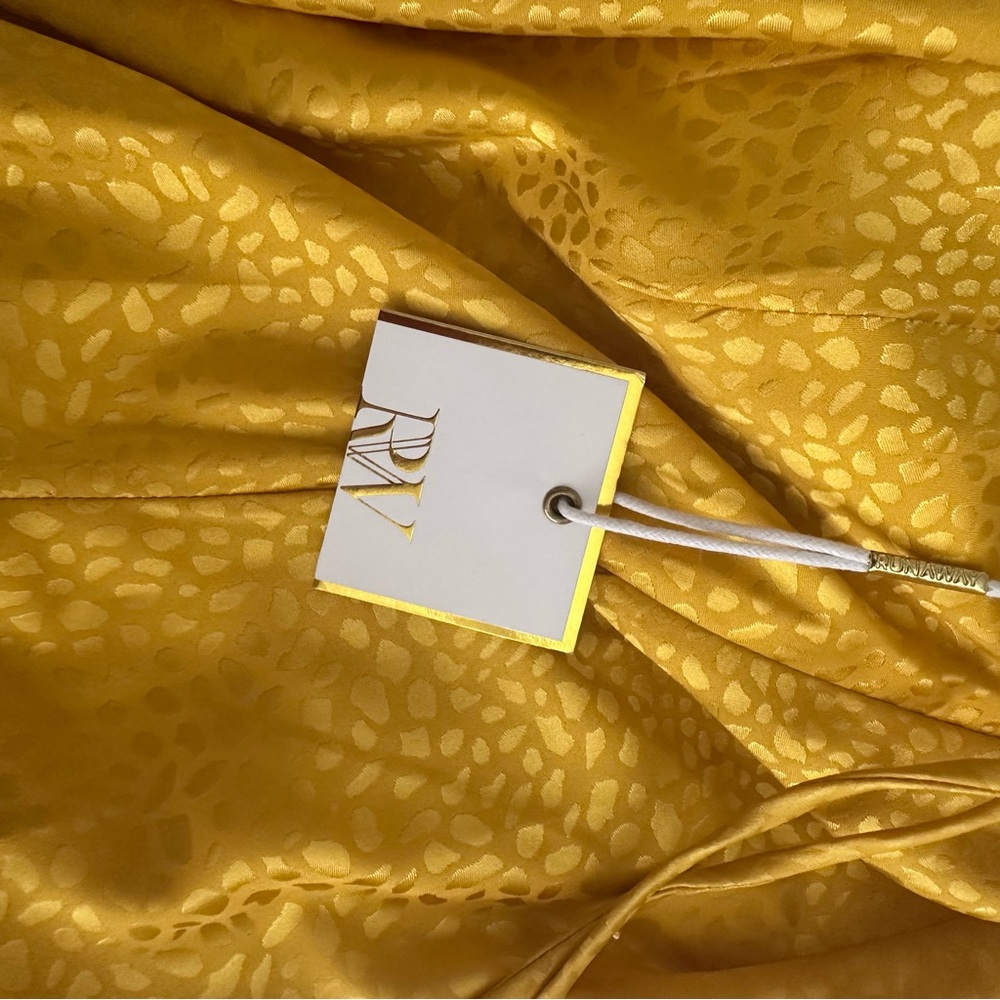NWT - JAUS Yellow Satin Slip Dress S - Picture 8 of 9